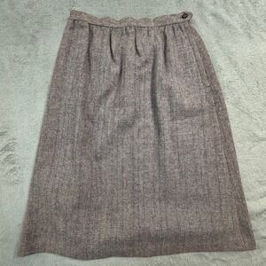 Vintage Peerless of Boston Womens Tweed Herringbone Skirt 28in. Waist‎ Lined